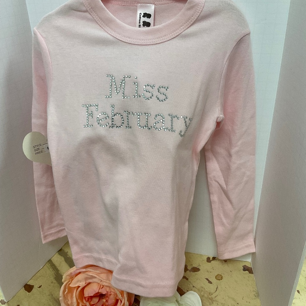 Miss February Girl’s Long Sleeve Tee